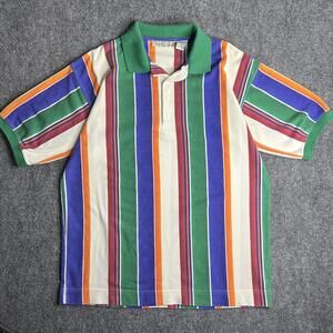 Bugle Boy Company Multicolor Striped Polo Shirt Men's Medium